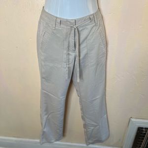 Tribal tie-front pants in pale khaki, like new size 2